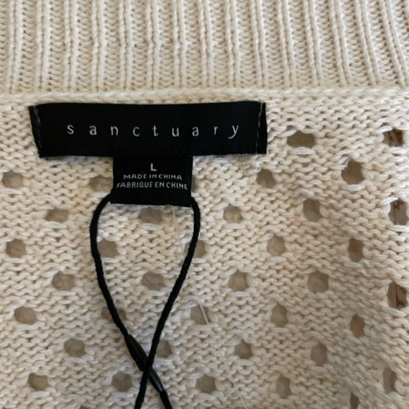NWT Sanctuary zip up perforated knit bomber sweater jacket - Picture 4 of 6